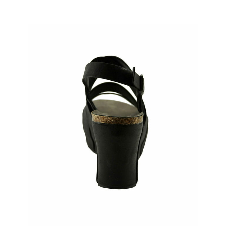 Women's Shoes Pierre Dumas HESTER-19 Strappy Platform Wedge Sandals 22629 BLACK 